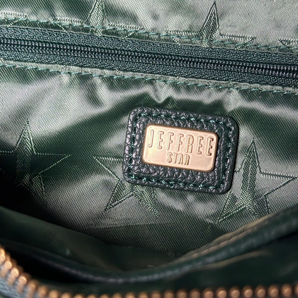 Jeffree Star Green Crocodile Embossed Waist Bag Crossbody Gold Star Logo - Picture 5 of 9